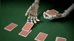 robot dealing cards
